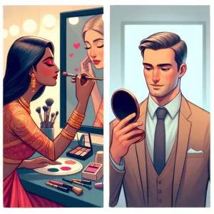 Women love what they hear, men love what they see. That’s why women wear makeup, and men lie.