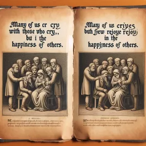 John Chrysostom: Many of us cry with those who cry, but few rejoice in the happiness of others.