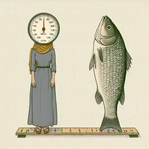 A woman should be judged the same way a fish is measured just as the head and tail don’t count in measuring a fish, a woman's hairstyle and shoes should not be considered in her evaluation.