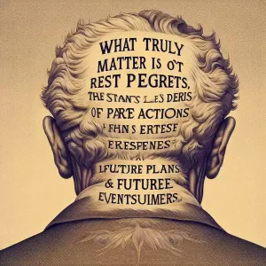 What matters is not whether we regret what we have done, but what we have learned from it and what we plan to do now that we regret it. – J. M. Coetzee