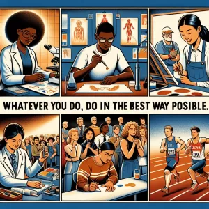 Whatever you do, do it in the best way possible.