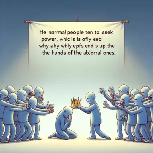 A normal person does not desire power, which is why power is in the hands of the abnormal.