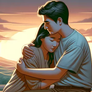 With a hug, we share our fears.