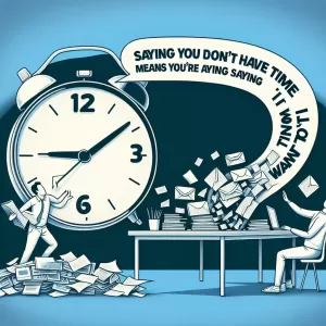 Enlarge Saying you don't have time means you're saying 'I don't want to'. – Lao Tzu