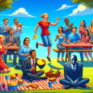 Enlarge Team spirit is pretending you care about the company picnic.