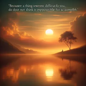 Because a thing seems difficult for you, do not think it impossible for anyone to accomplish.   Marcus Aurelius