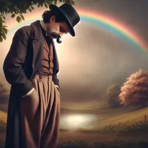 Enlarge You'll never find a rainbow if you're looking down. – Charlie Chaplin