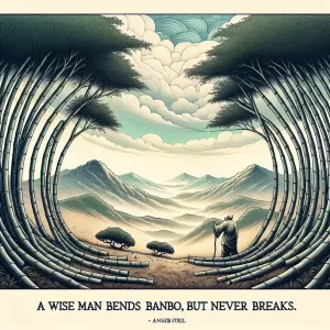 Taoist Saying: A wise man bends like bamboo   never breaks.