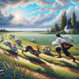 Enlarge Slavic Proverb: If you chase two rabbits, you will not catch either.