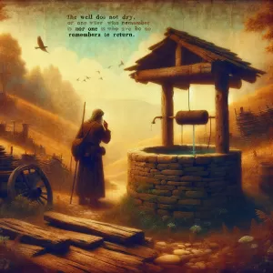 Balkan Proverb (Bulgaria): The well does not dry for the one who remembers to return.