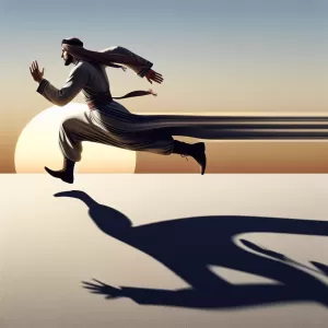 Slavic Proverb (Russia): No man outruns his own shadow.